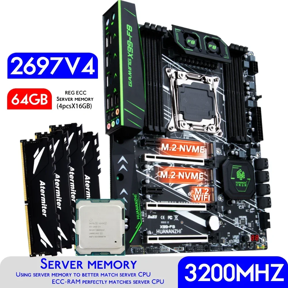 HUANANZHI X99 F8 X99 마더보드, XEO - 64Gb Ddr4 Ecc Reg 3200Mhz 리뷰 및 가격